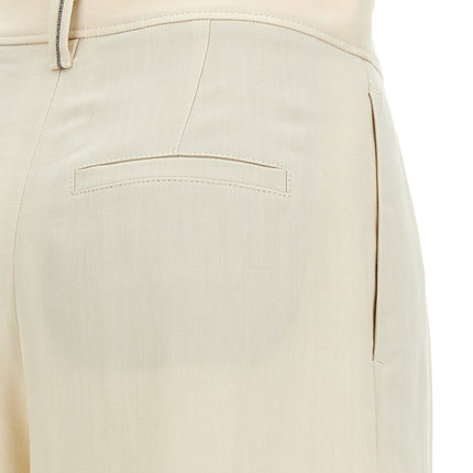 Brunello Cucinelli White Viscose Casual Pants
