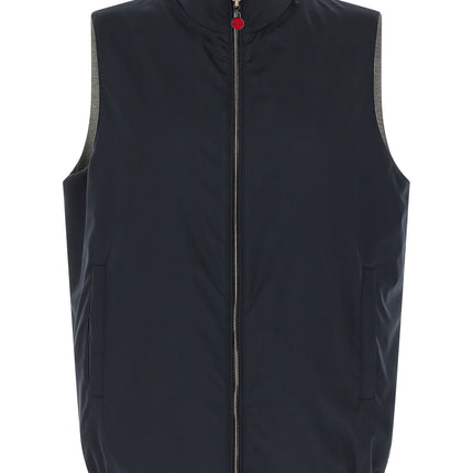 Kiton Blue Cotton Sleeveless Jacket