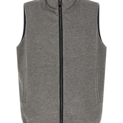 Kiton Blue Cotton Sleeveless Jacket