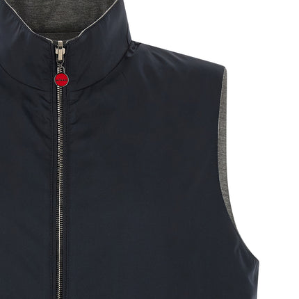 Kiton Blue Cotton Sleeveless Jacket