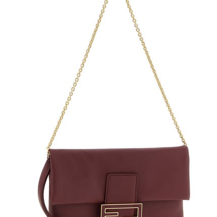 Fendi Bordeaux Lamb Leather Clutch Bag