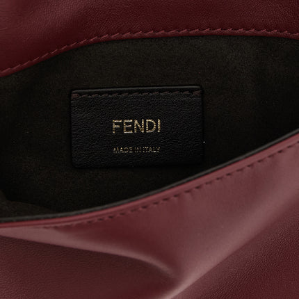 Fendi Bordeaux Lamb Leather Clutch Bag