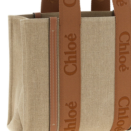 Chloé Brown Linen Tote Bag