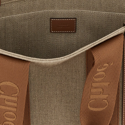Chloé Brown Linen Tote Bag