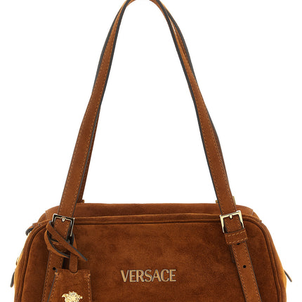 Versace Brown Calfskin Shoulder Bag