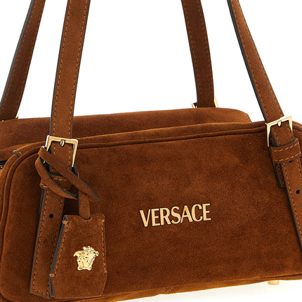 Versace Brown Calfskin Shoulder Bag