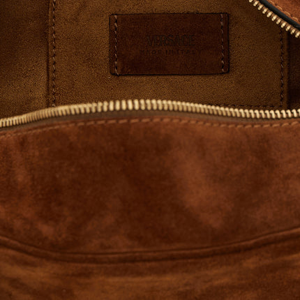 Versace Brown Calfskin Shoulder Bag