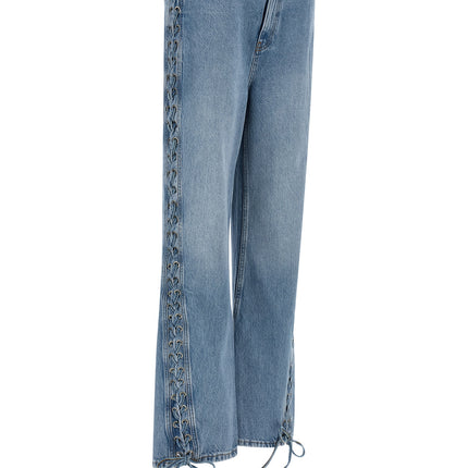ROTATE BIRGER CHRISTENSEN Blue Cotton Straight-Leg Jeans