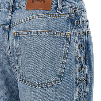 ROTATE BIRGER CHRISTENSEN Blue Cotton Straight-Leg Jeans