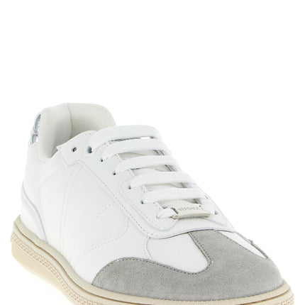 Versace White Calfskin Low Top Sneakers