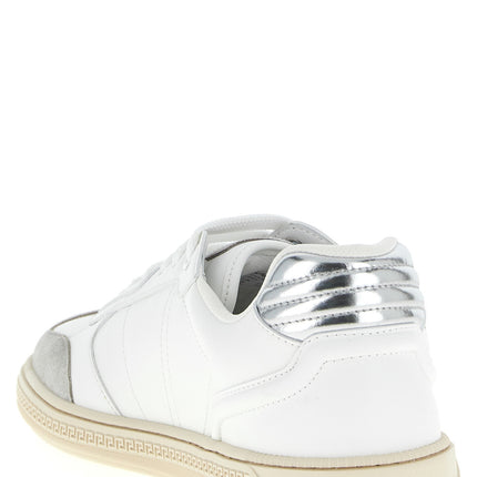 Versace White Calfskin Low Top Sneakers