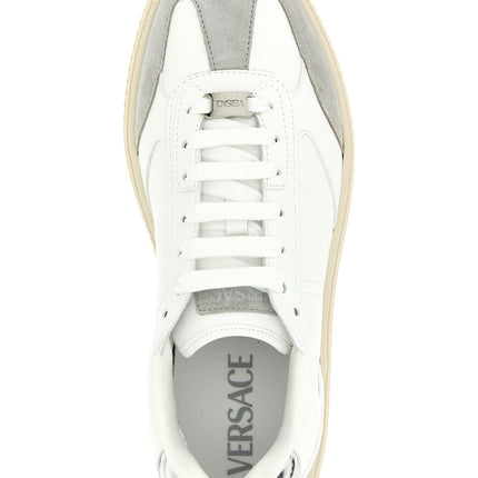 Versace White Calfskin Low Top Sneakers