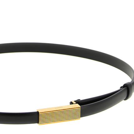 Khaite Black Calfskin Thin Belt