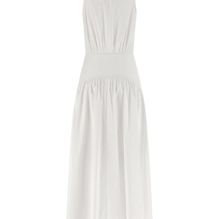 Staud White Cotton Midi Dress
