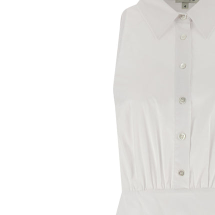 Staud White Cotton Midi Dress