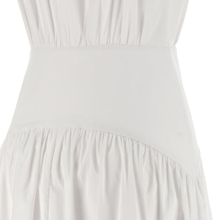 Staud White Cotton Midi Dress