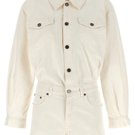 Haikure White Cotton Rompers