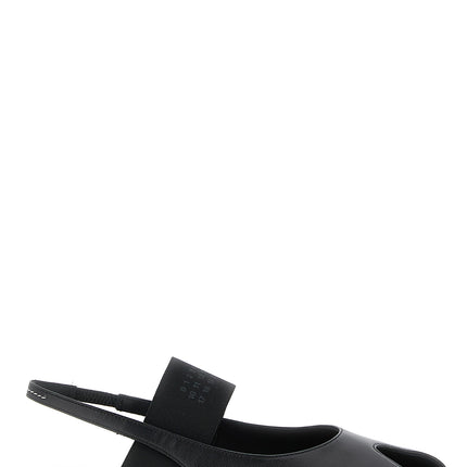 MM6 Maison Margiela Black Lamb Leather Flat Sandals