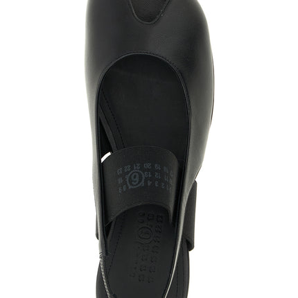 MM6 Maison Margiela Black Lamb Leather Flat Sandals