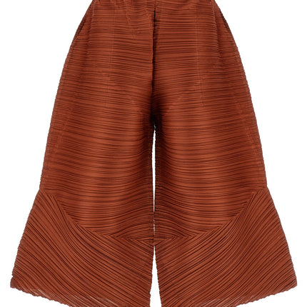 PLEATS PLEASE ISSEY MIYAKE Brown Polyester Casual Pants