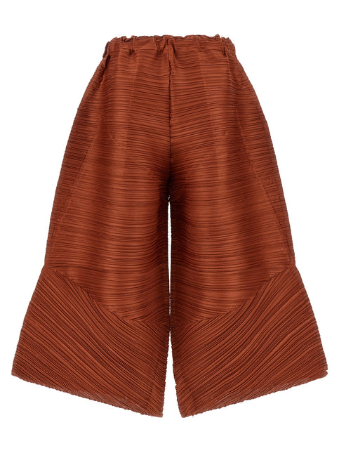 PLEATS PLEASE ISSEY MIYAKE Brown Polyester Casual Pants