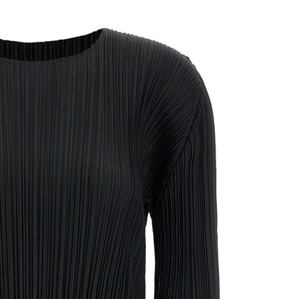 PLEATS PLEASE ISSEY MIYAKE Black Polyester Midi Dress