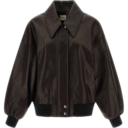 Khaite Brown Lamb Leather Leather Jacket