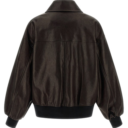 Khaite Brown Lamb Leather Leather Jacket
