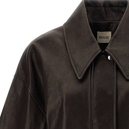 Khaite Brown Lamb Leather Leather Jacket