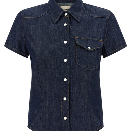 Khaite Blue Cotton Blouse