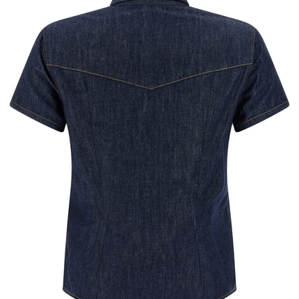 Khaite Blue Cotton Blouse