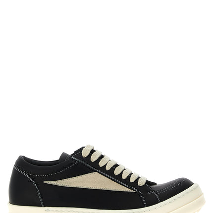Rick Owens Bicolor Cowhide Low Top Sneakers