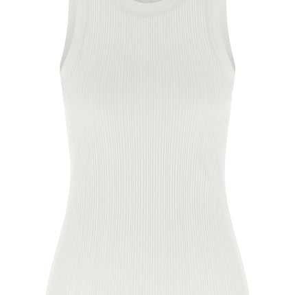 Victoria Beckham White Cotton Sleeveles T-Shirt