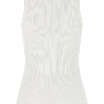 Victoria Beckham White Cotton Sleeveles T-Shirt