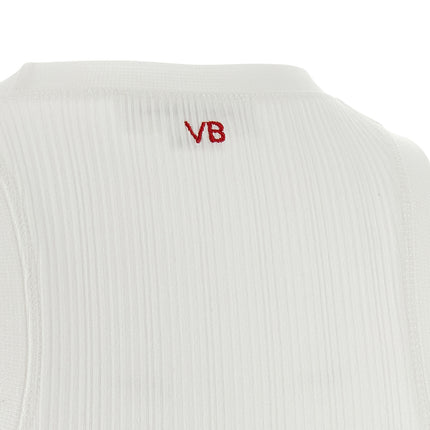 Victoria Beckham White Cotton Sleeveles T-Shirt