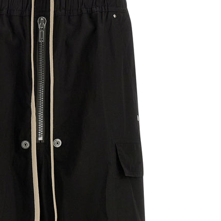 Rick Owens Black Cotton Cargo Pants