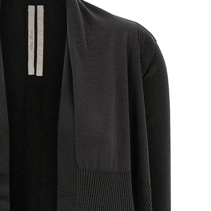 Rick Owens Black Wool Cardigan