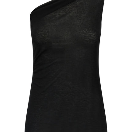 Rick Owens Black Viscose T-Shirt