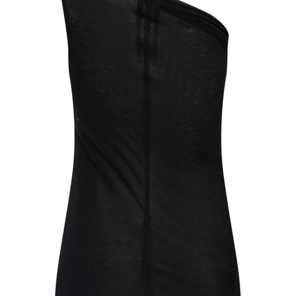 Rick Owens Black Viscose T-Shirt