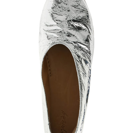 Marsell Silver Calfskin Ballet Flats