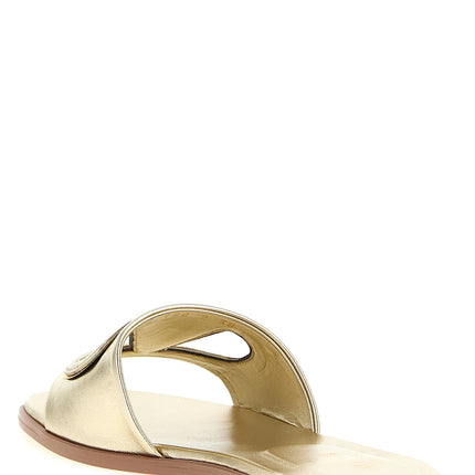 Valentino Garavani Gold Calfskin Slides