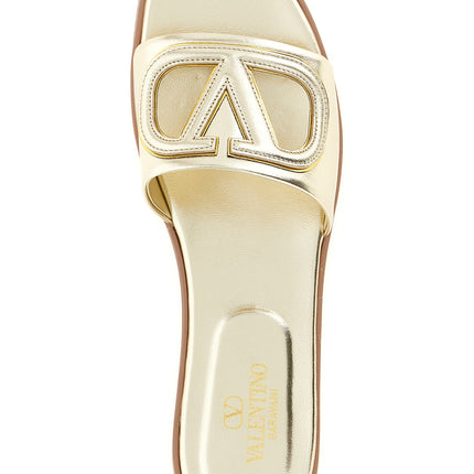 Valentino Garavani Gold Calfskin Slides