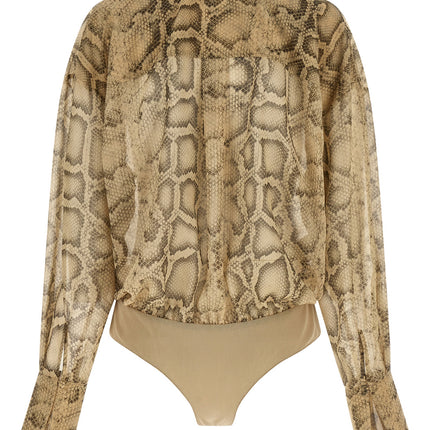 The Andamane Beige Polyester Bodysuit