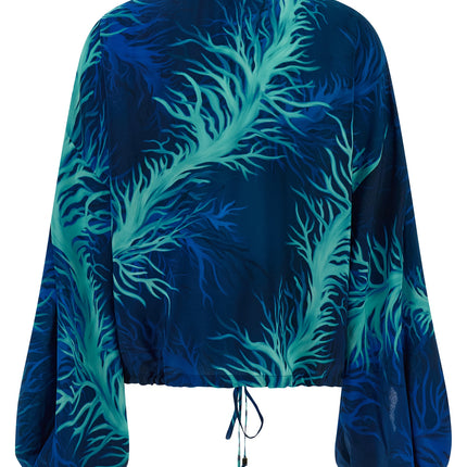 F.R.S. - FOR RESTLESS SLEEPERS Blue Silk Blouse