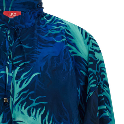 F.R.S. - FOR RESTLESS SLEEPERS Blue Silk Blouse