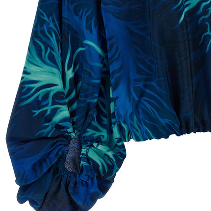 F.R.S. - FOR RESTLESS SLEEPERS Blue Silk Blouse