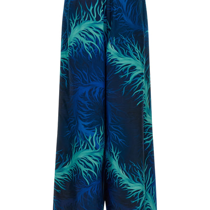F.R.S. - FOR RESTLESS SLEEPERS Blue Silk Casual Pants