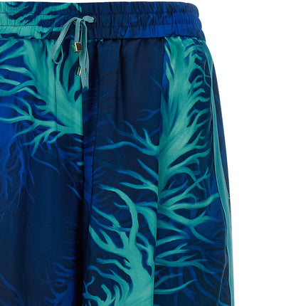 F.R.S. - FOR RESTLESS SLEEPERS Blue Silk Casual Pants