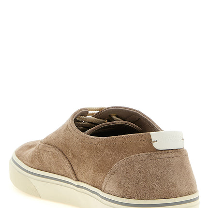 Brunello Cucinelli Beige Calfskin Low Top Sneakers