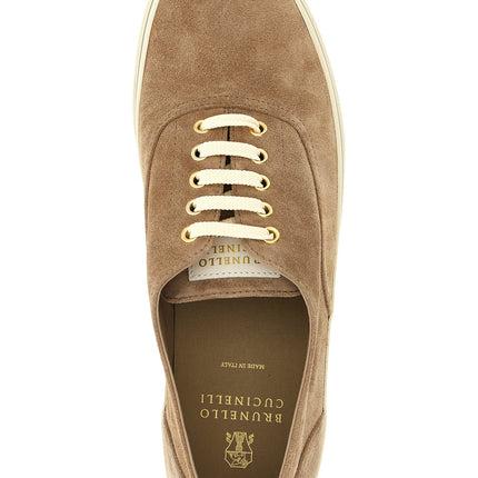 Brunello Cucinelli Beige Calfskin Low Top Sneakers